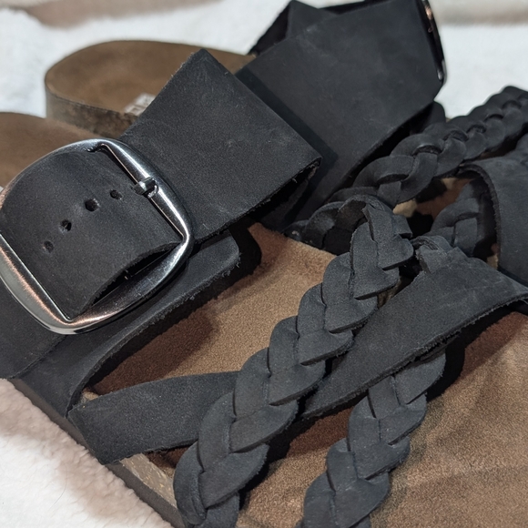 White Mountain Leather Buckle Slide Healing Sandals - Women's, size 10 - Picture 5 of 6